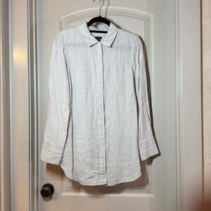 Talbots Beige Linen Boyfriend Shirt Size M. G-1174